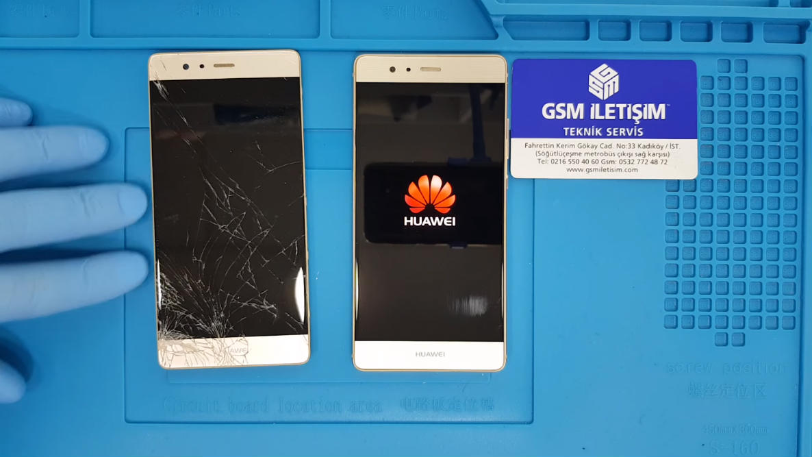 Huawei P8 Kırık Ekran Değişimi Öncesi Sonrası